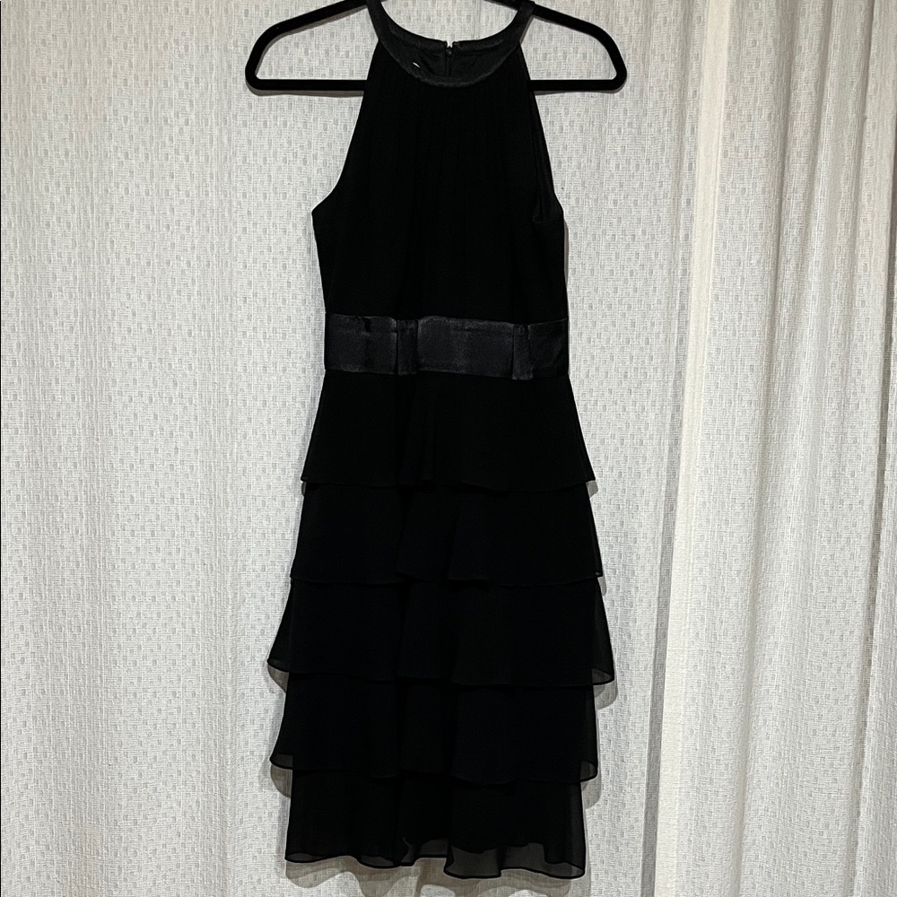 Evan Picone Vintage Black Tiered Dress